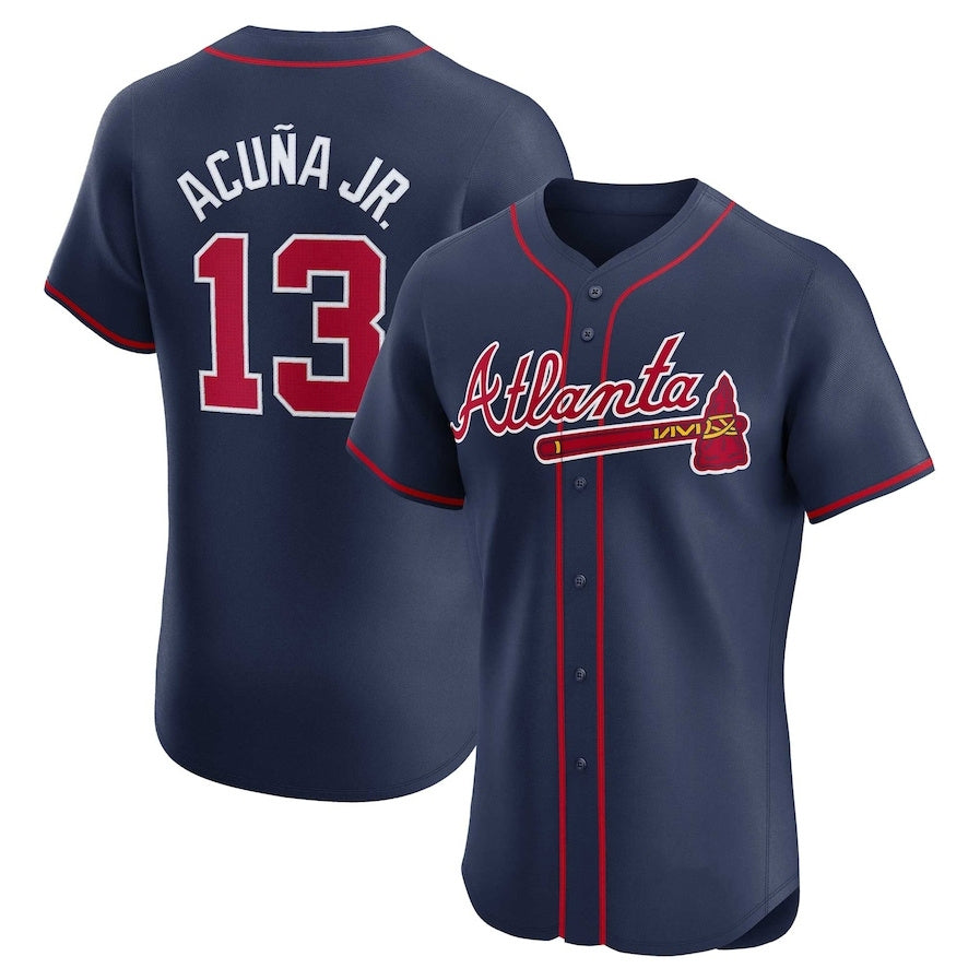 Blandc A.Braves #13 Ronald Acuna Jr. Alternate Elite Player Jersey - Navy Personalized Jerseys