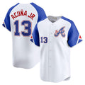 Blandc A.Braves #13 Ronald Acuna Jr. City Connect Limited Jersey - White Personalized Jerseys