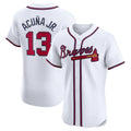 Blandc A.Braves #13 Ronald Acuna Jr. Home Elite Jersey - White Personalized Jerseys