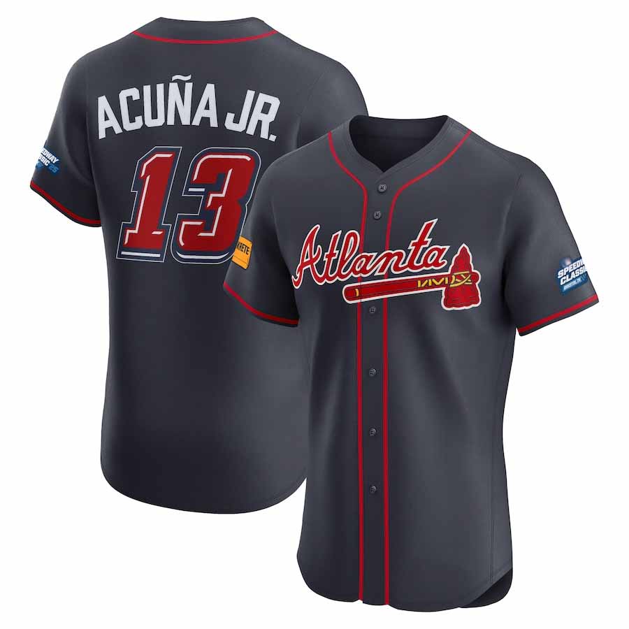 Blandc A.Braves #13 Ronald Acuna Jr. Navy 2025 Speedway Classic Alternate Elite Player Personalized Jersey
