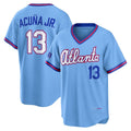 Blandc A.Braves #13 Ronald Acuna Jr. Powder Blue 2026 City Connect Stadium Stitched Personalized Jersey