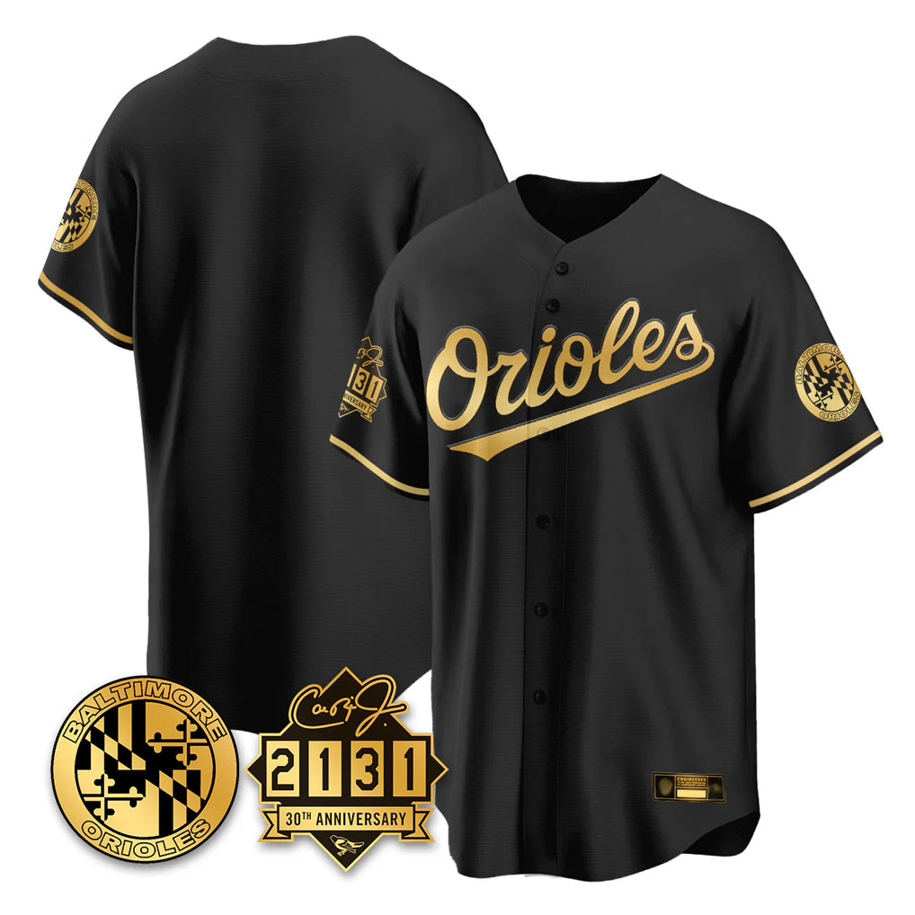 Blandc B.Orioles Black Gold 30th Anniversary of 2131 Home Game Blank Player Stitched Jerseys