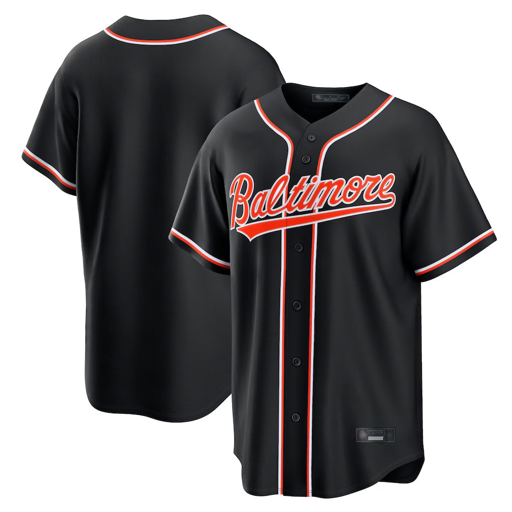Blandc B.Orioles Black Out Fashion Home Game Blank Player Stitched Jerseys