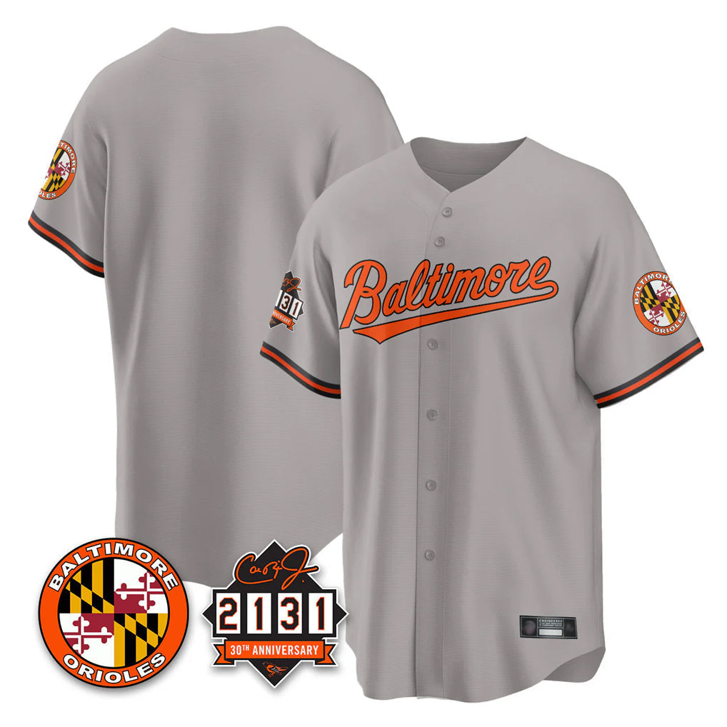 Blandc B.Orioles Gray 30th Anniversary of 2131 Home Game Blank Player Stitched Jerseys