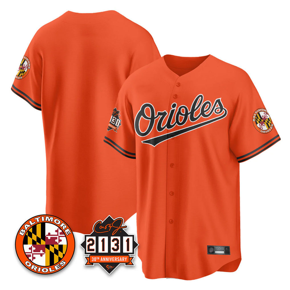 Blandc B.Orioles Orange 30th Anniversary of 2131 Home Game Blank Player Stitched Jerseys