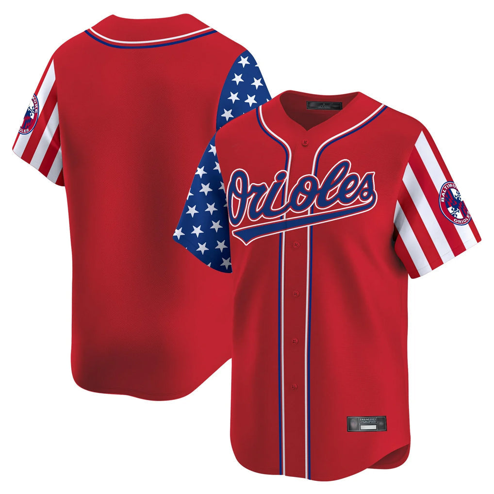 Blandc B.Orioles Red Independence Day Vapor Premier Limited Home Game Blank Player Stitched Jerseys