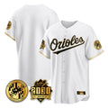Blandc B.Orioles White Gold 30th Anniversary of 2131 Home Game Blank Player Stitched Jerseys