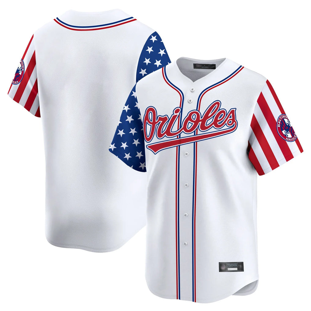 Blandc B.Orioles White Independence Day Vapor Premier Home Game Blank Player Stitched Jerseys