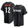 Blandc B.Orioles #12 Dylan Beavers Player Black City Connect Home Game Stitched Jerseys