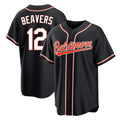 Blandc B.Orioles #12 Dylan Beavers Player Black Out Home Game Stitched Jerseys