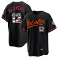 Blandc B.Orioles #12 Dylan Beavers Player Black USA 250 Fourth of July Home Game Stitched Jerseys