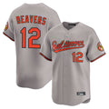 Blandc B.Orioles #12 Dylan Beavers Player Gray Limited Home Game Stitched Jerseys