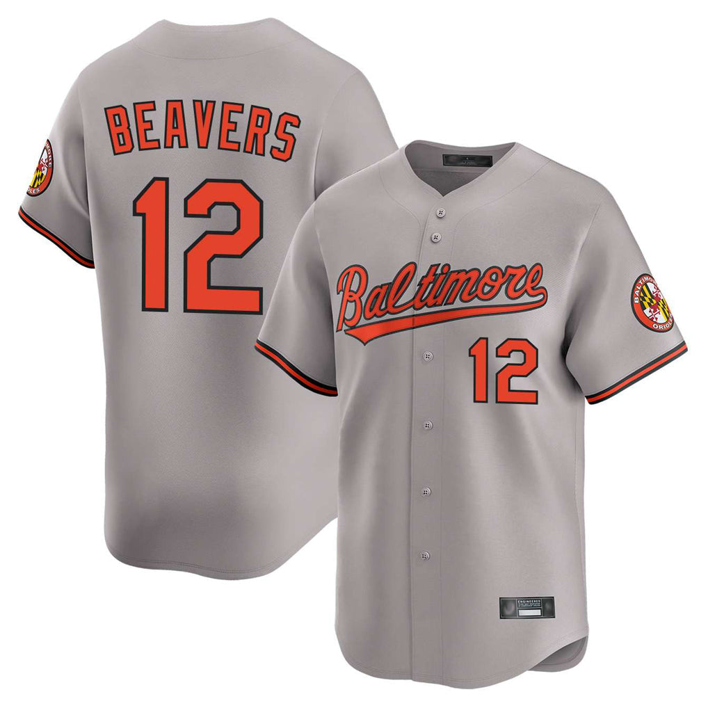 Blandc B.Orioles #12 Dylan Beavers Player Gray Limited Home Game Stitched Jerseys