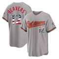 Blandc B.Orioles #12 Dylan Beavers Player Gray USA 250 Fourth of July Home Game Stitched Jerseys