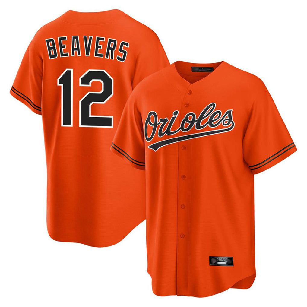Blandc B.Orioles #12 Dylan Beavers Player Orange Home Game Stitched Jerseys
