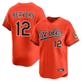 Blandc B.Orioles #12 Dylan Beavers Player Orange Limited Home Game Stitched Jerseys