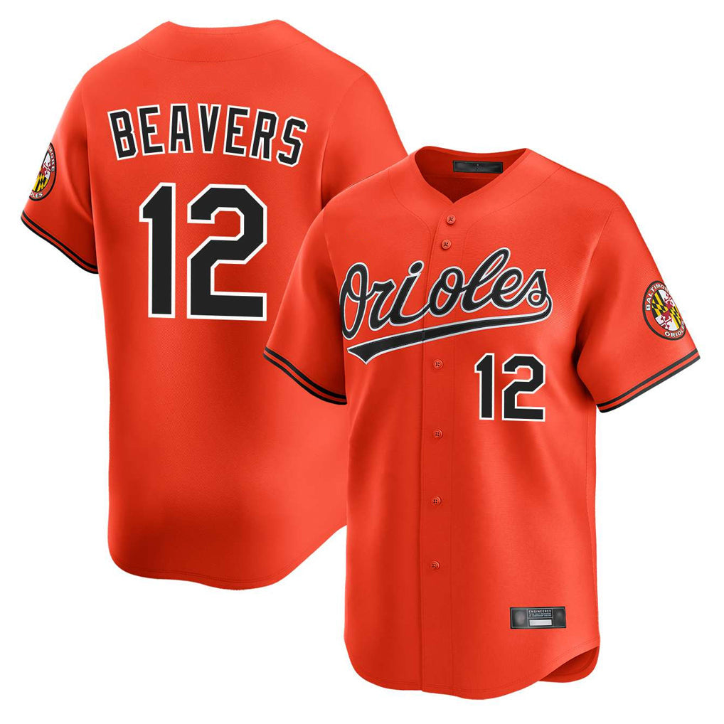 Blandc B.Orioles #12 Dylan Beavers Player Orange Limited Home Game Stitched Jerseys