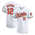 Blandc B.Orioles #12 Dylan Beavers Player White Limited Elite Home Game Stitched Jerseys
