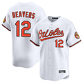 Blandc B.Orioles #12 Dylan Beavers Player White Limited Home Game Stitched Jerseys