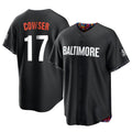 Blandc B.Orioles #17 Colton Cowser Player Black City Connect Home Game Stitched Jerseys