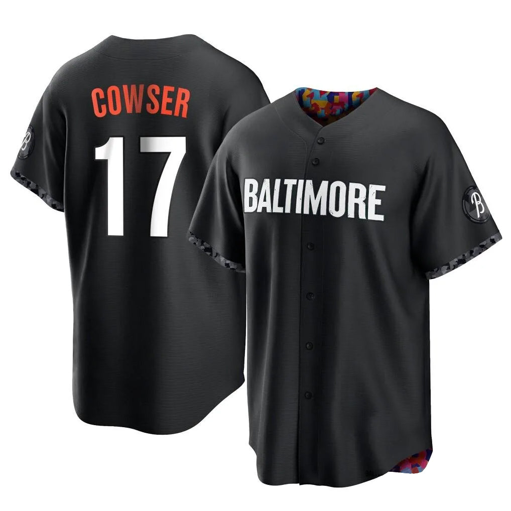 Blandc B.Orioles #17 Colton Cowser Player Black City Connect Home Game Stitched Jerseys