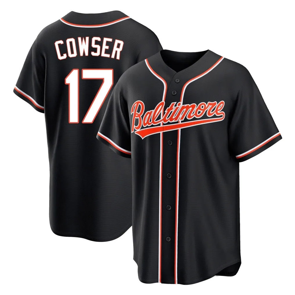 Blandc B.Orioles #17 Colton Cowser Player Black Out Home Game Stitched Jerseys