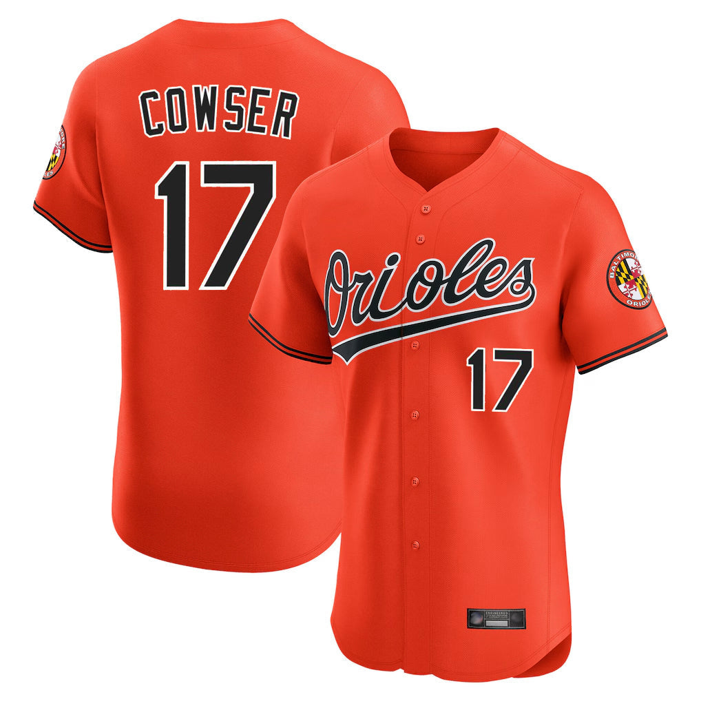Blandc B.Orioles #17 Colton Cowser Player Orange Limited Elite Home Game Stitched Jerseys