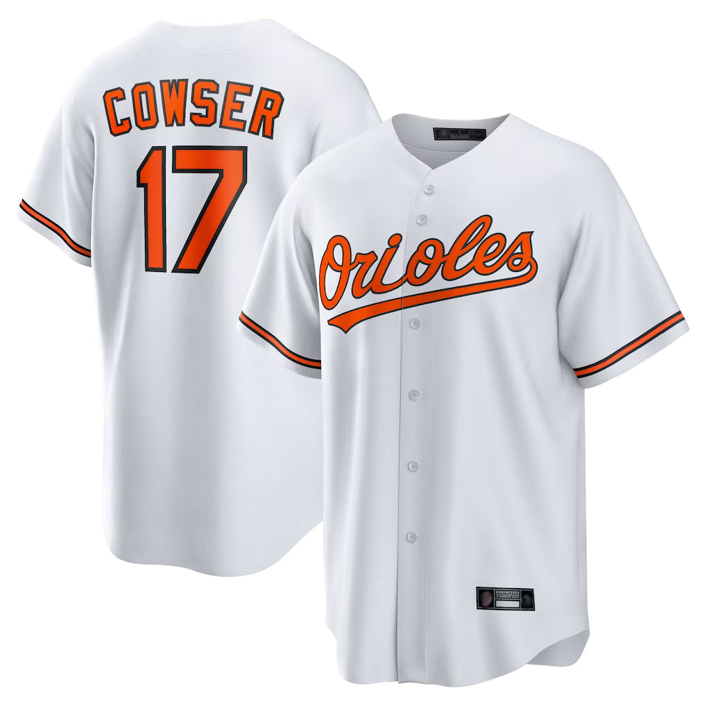Blandc B.Orioles #17 Colton Cowser Player White Home Game Stitched Jerseys