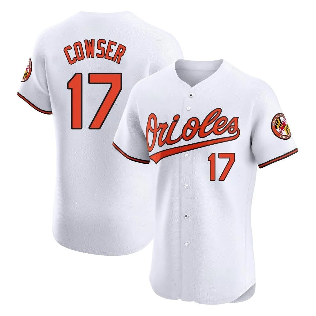 Blandc B.Orioles #17 Colton Cowser Player White Limited Elite Home Game Stitched Jerseys