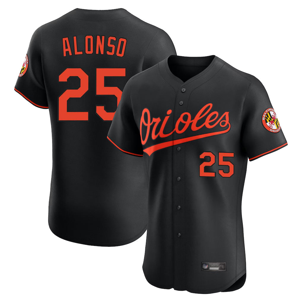 Blandc B.Orioles #25 Pete Alonso Player Black Limited Elite Home Game Stitched Jerseys