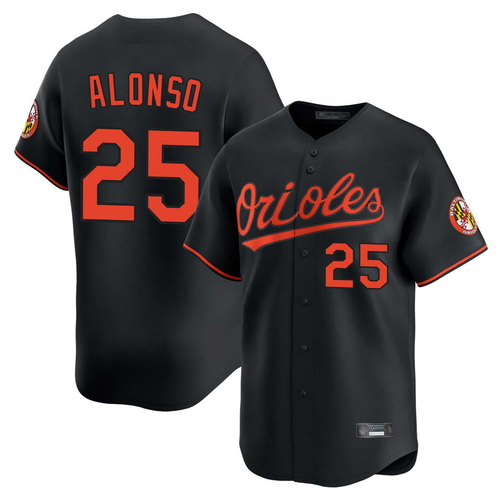 Blandc B.Orioles #25 Pete Alonso Player Black Limited Home Game Stitched Jerseys