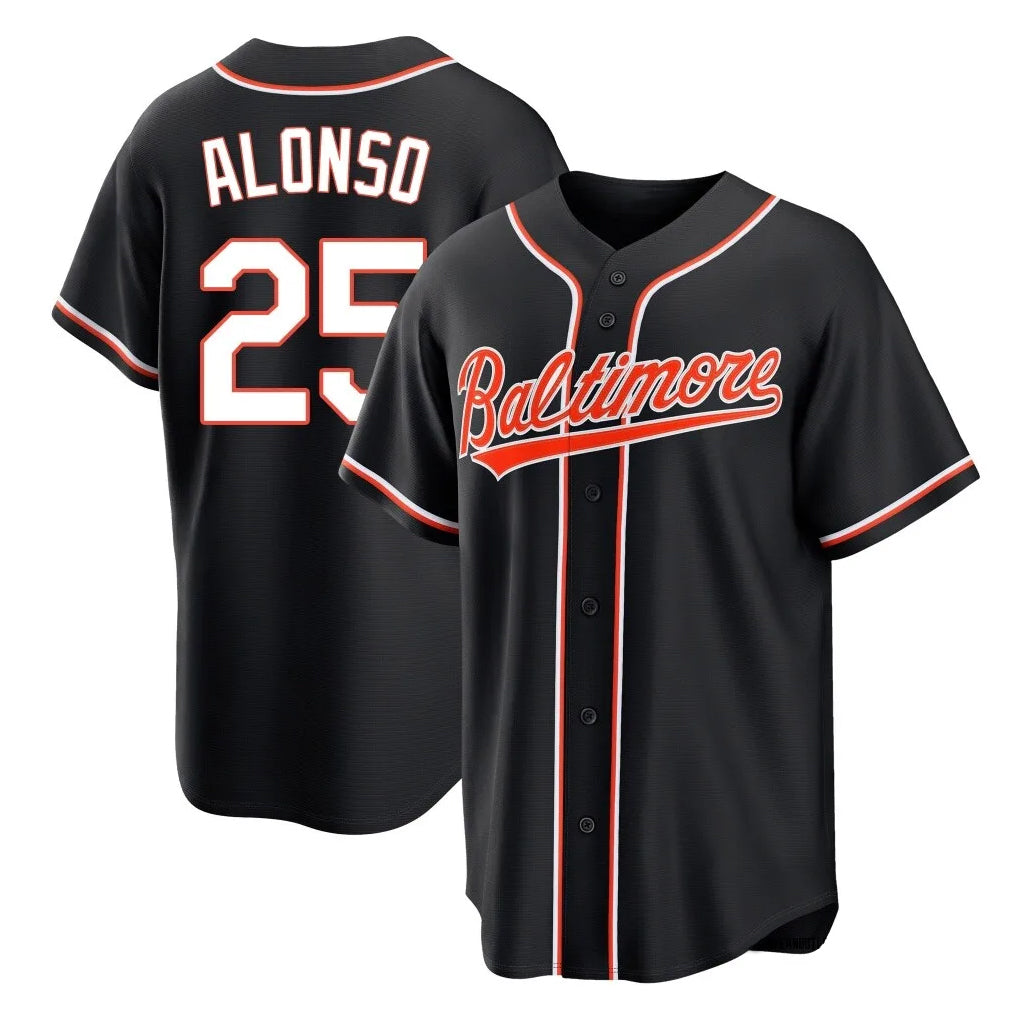 Blandc B.Orioles #25 Pete Alonso Player Black Out Home Game Stitched Jerseys