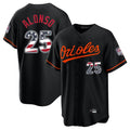 Blandc B.Orioles #25 Pete Alonso Player Black USA 250 Fourth of July Home Game Stitched Jerseys