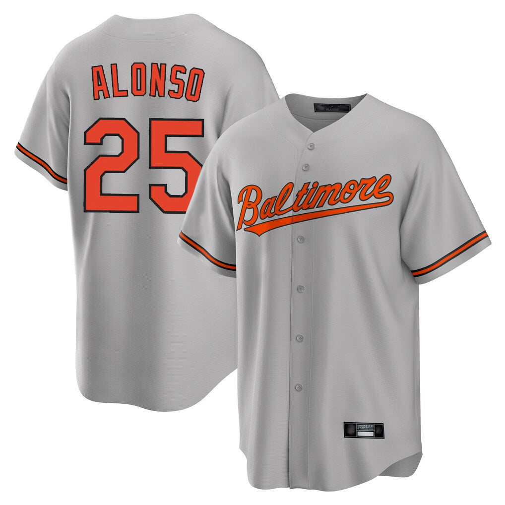 Blandc B.Orioles #25 Pete Alonso Player Gray Home Game Stitched Jerseys