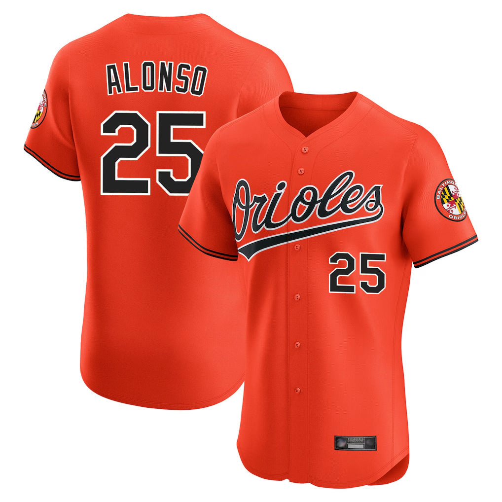 Blandc B.Orioles #25 Pete Alonso Player Orange Limited Elite Home Game Stitched Jerseys