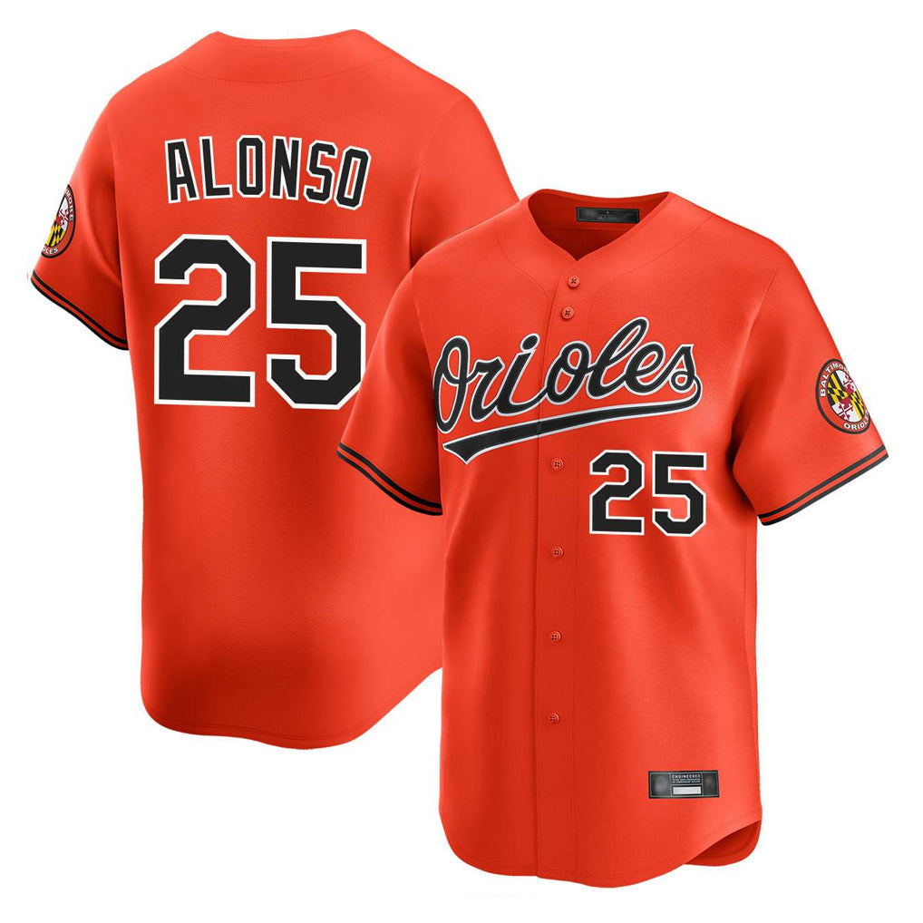Blandc B.Orioles #25 Pete Alonso Player Orange Limited Home Game Stitched Jerseys