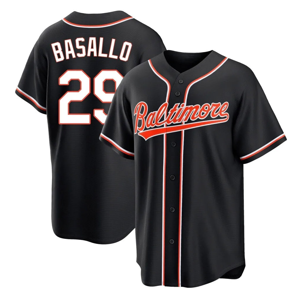 Blandc B.Orioles #29 Samuel Basallo Player Black Out Home Game Stitched Jerseys