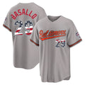 Blandc B.Orioles #29 Samuel Basallo Player Gray USA 250 Fourth of July Home Game Stitched Jerseys