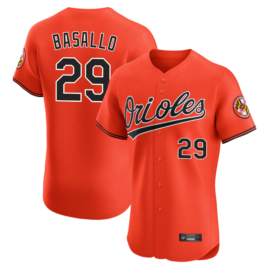 Blandc B.Orioles #29 Samuel Basallo Player Orange Limited Elite Home Game Stitched Jerseys