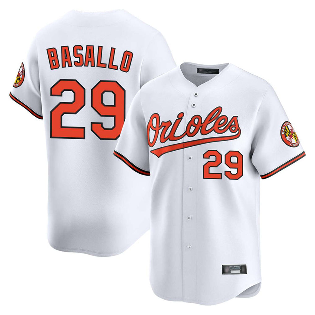 Blandc B.Orioles #29 Samuel Basallo Player White Limited Home Game Stitched Jerseys