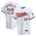 Blandc B.Orioles #29 Samuel Basallo Player White USA 250 Fourth of July Home Game Stitched Jerseys