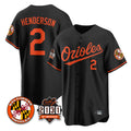 Blandc B.Orioles #2 Gunnar Henderson Player Black 30th Anniversary of 2131 Home Game Stitched Jerseys