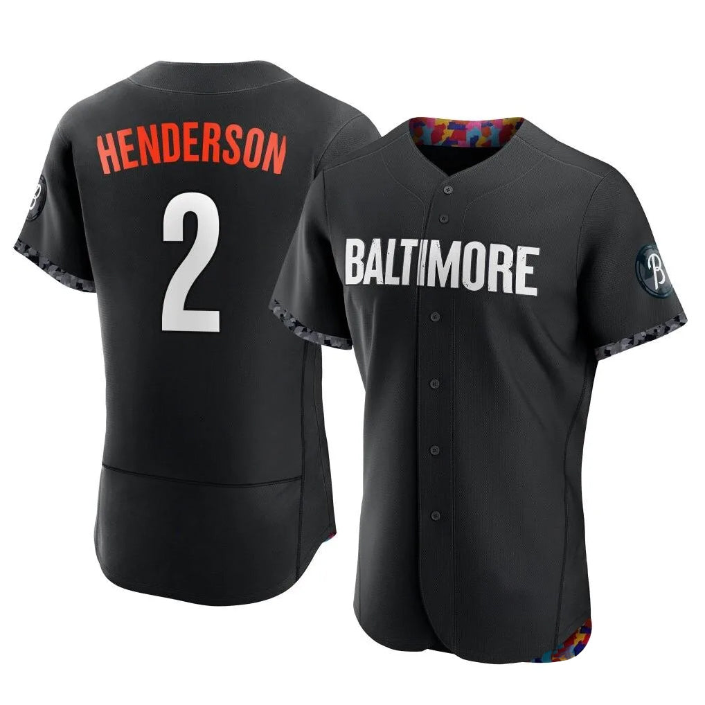 Blandc B.Orioles #2 Gunnar Henderson Player Black City Connect Limited Elite Home Game Stitched Jerseys