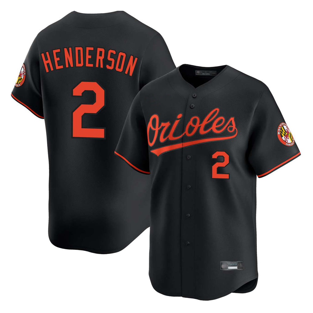 Blandc B.Orioles #2 Gunnar Henderson Player Black Limited Home Game Stitched Jerseys