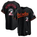 Blandc B.Orioles #2 Gunnar Henderson Player Black USA 250 Fourth of July Home Game Stitched Jerseys