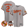 Blandc B.Orioles #2 Gunnar Henderson Player Gray 30th Anniversary of 2131 Home Game Stitched Jerseys