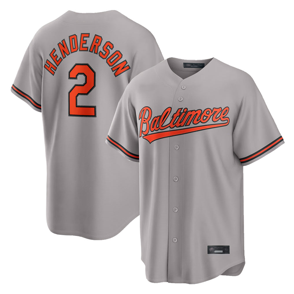 Blandc B.Orioles #2 Gunnar Henderson Player Gray Home Game Stitched Jerseys