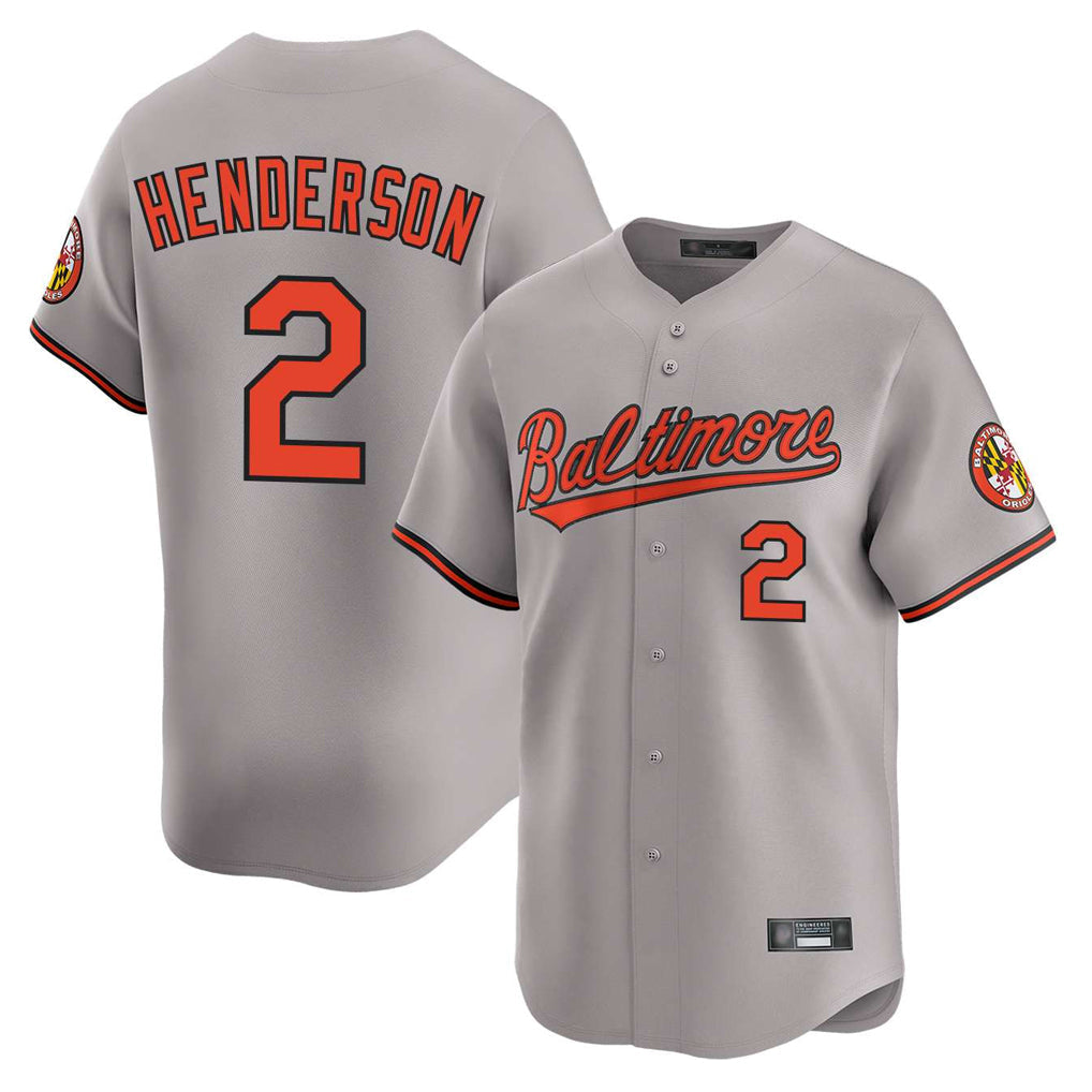Blandc B.Orioles #2 Gunnar Henderson Player Gray Limited Home Game Stitched Jerseys