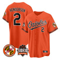 Blandc B.Orioles #2 Gunnar Henderson Player Orange 30th Anniversary of 2131 Home Game Stitched Jerseys