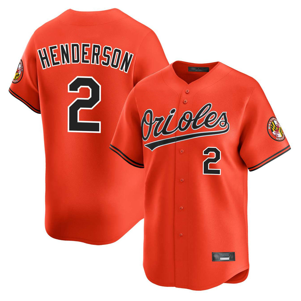 Blandc B.Orioles #2 Gunnar Henderson Player Orange Limited Home Game Stitched Jerseys